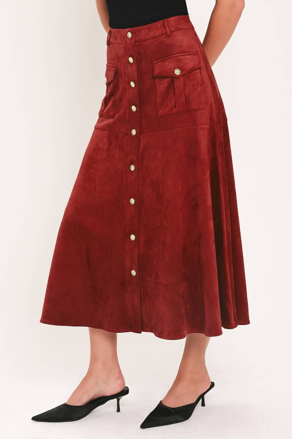Faux suede skirt