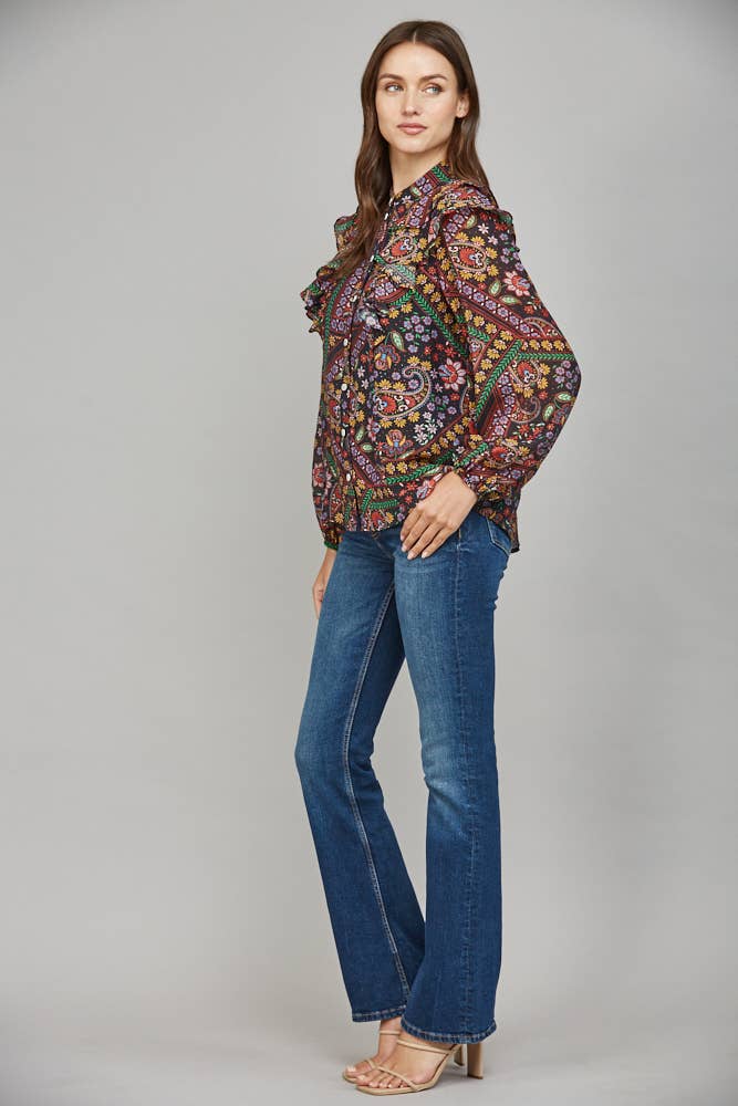 RUFFLE DETAIL BLOUSE