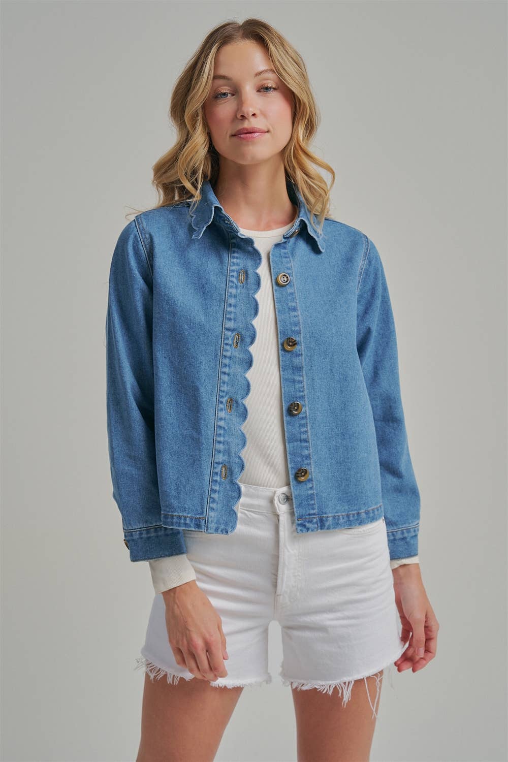 SCALLOP DENIM JACKET