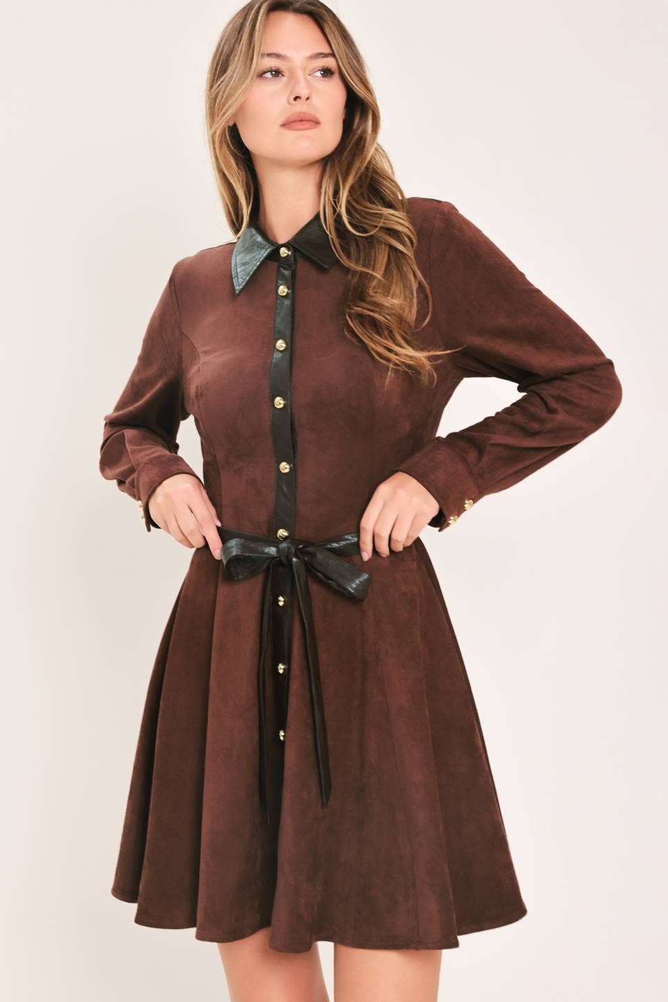 Faux Suede Mini Dress