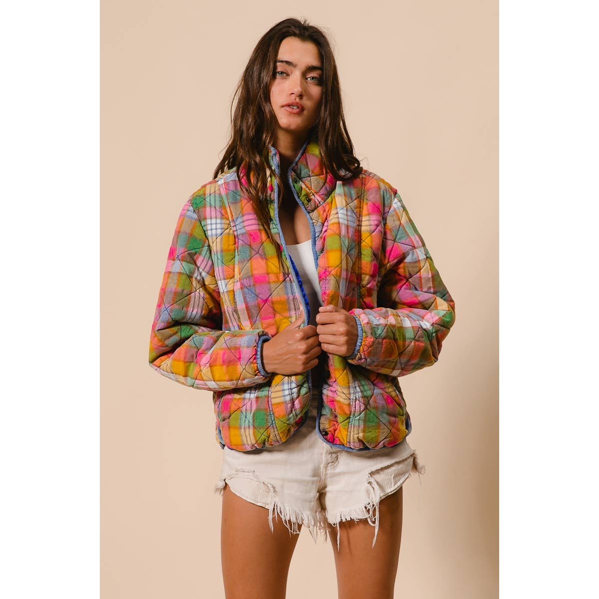 PLAID QUILTED JACKET