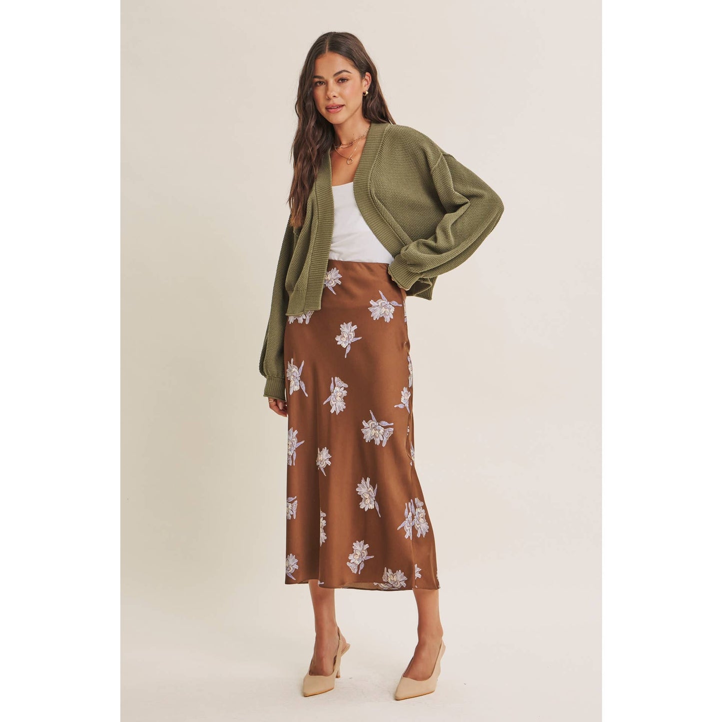 FALL FLORAL MIDI SKIRT