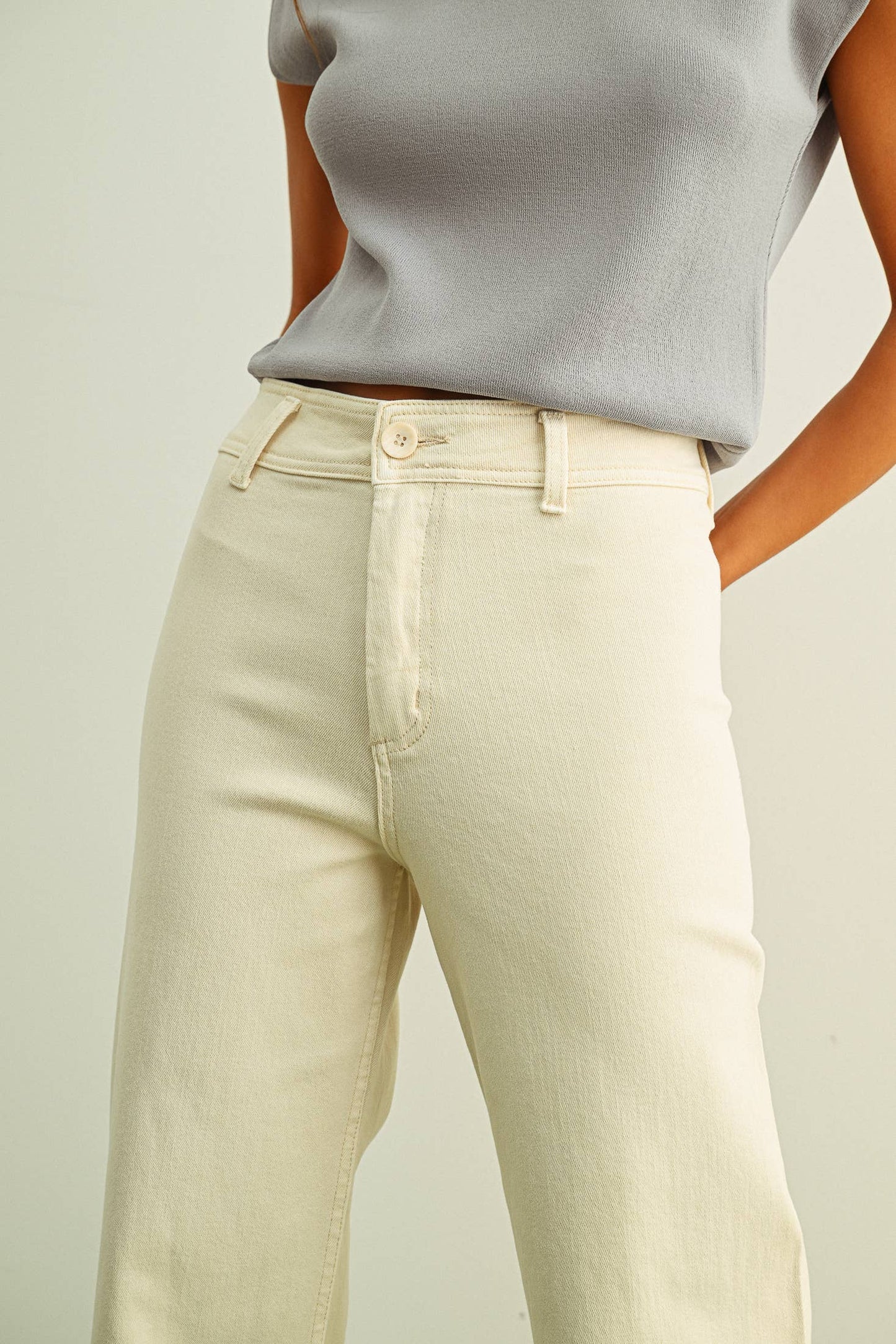 White WIDE LEG JEANS