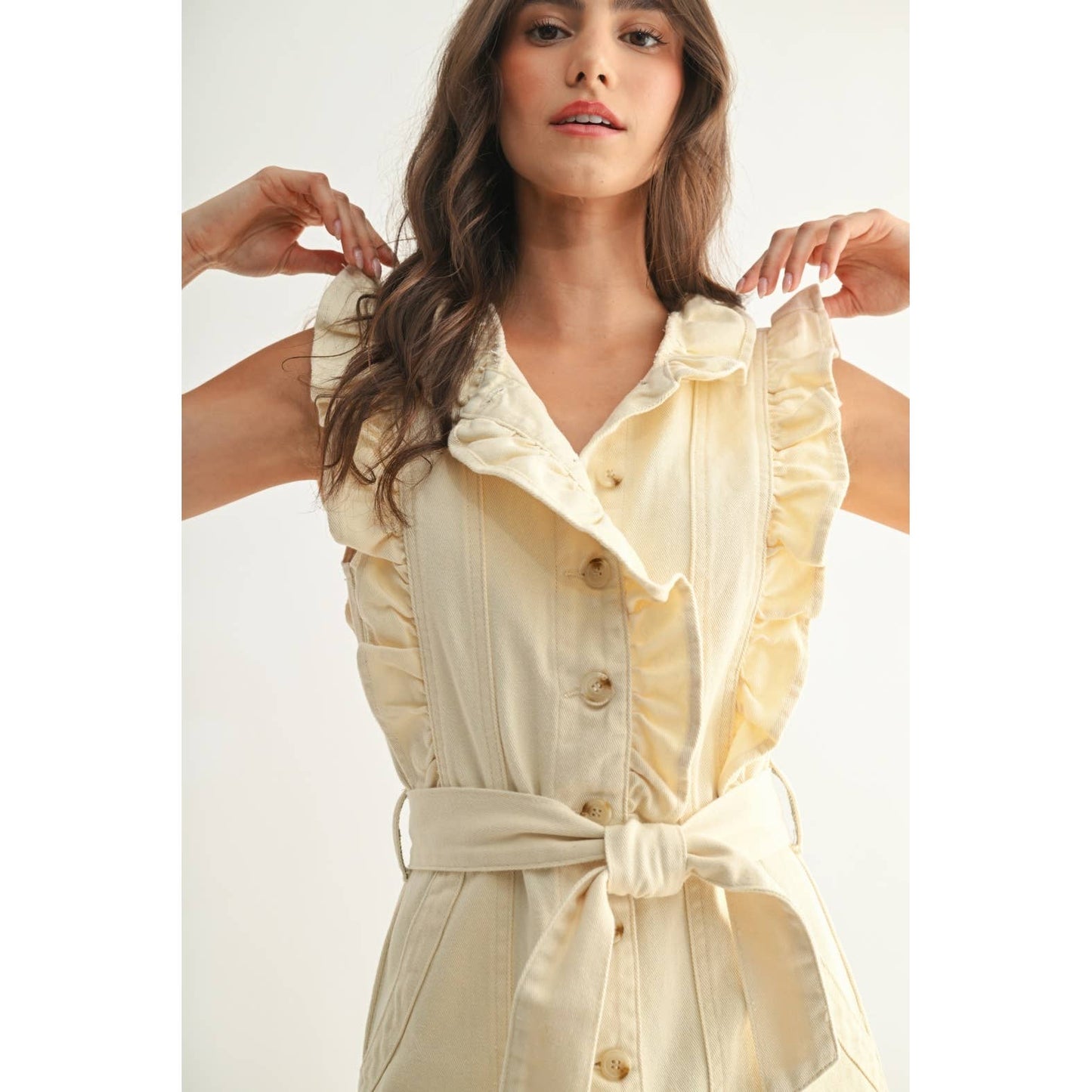 Ruffle Denim Dress