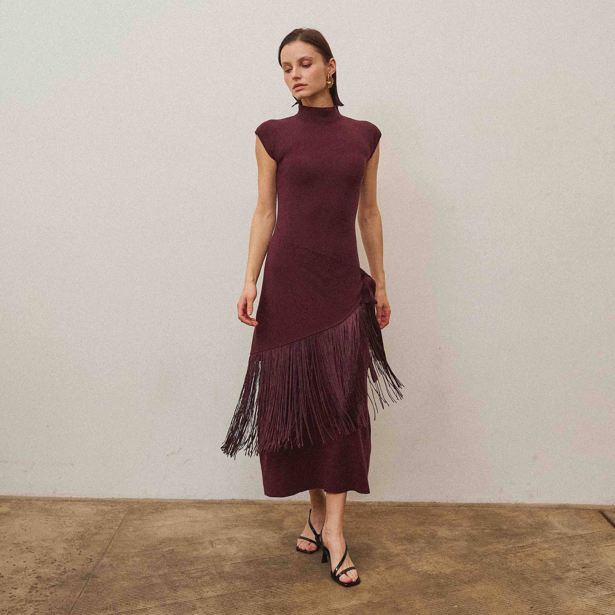 Fringe wrap dress
