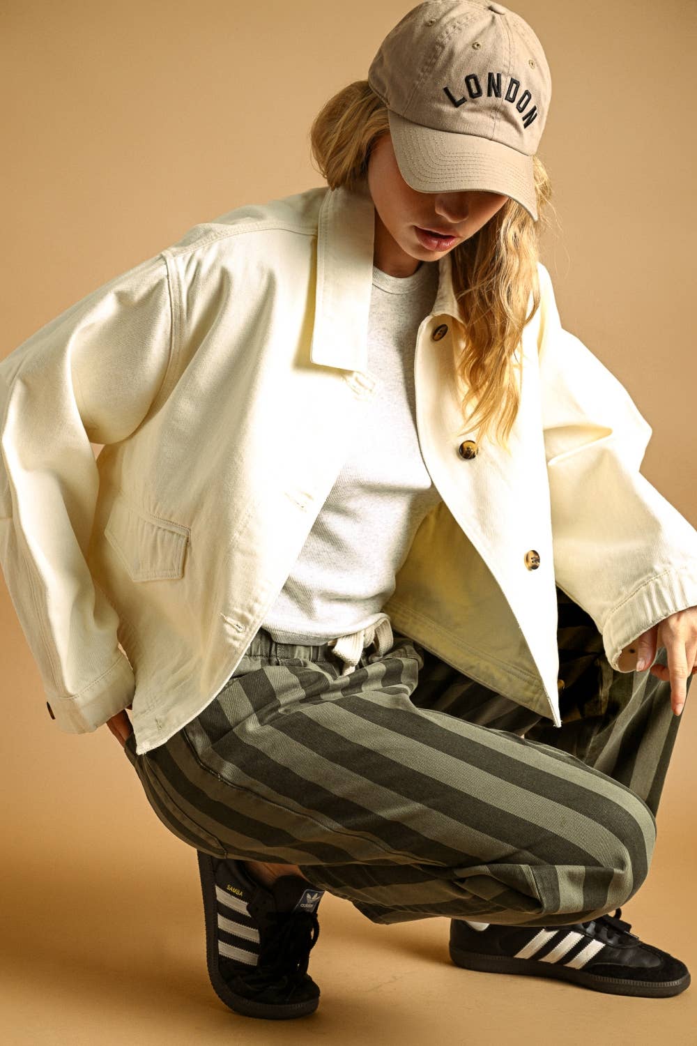 ECRU LONG SLEEVE JACKET WITH ADJUST CUFF