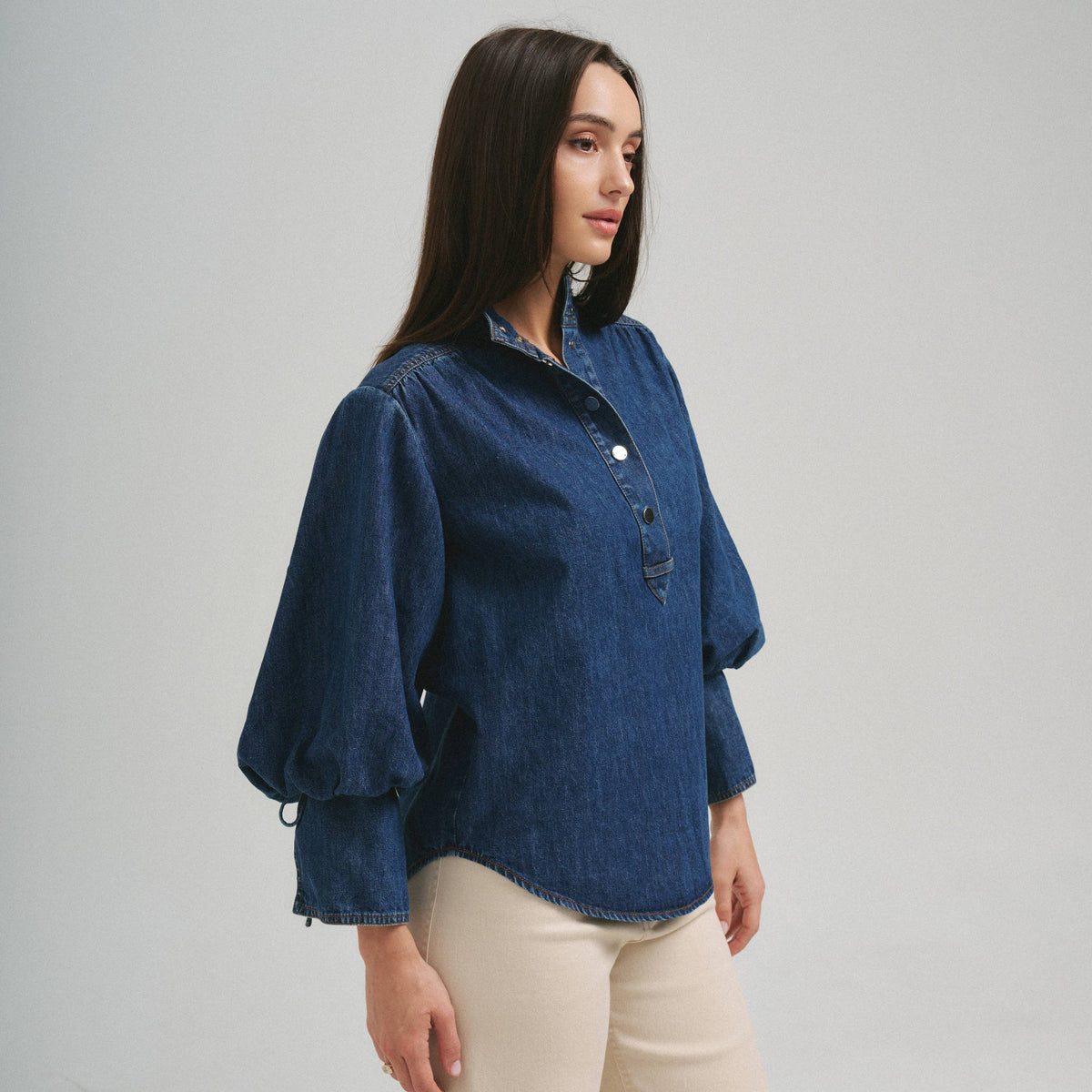 Button Denim Top
