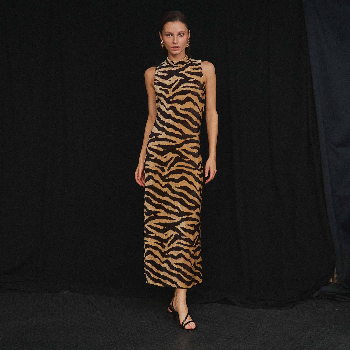 Tiger print maxi dress