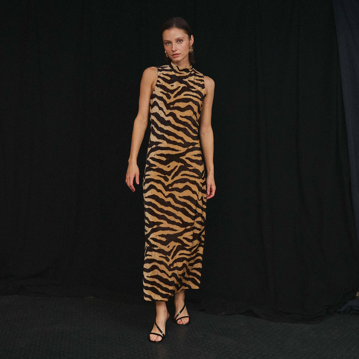 Tiger print maxi dress