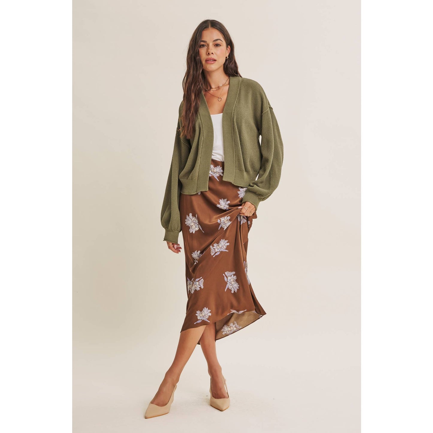 FALL FLORAL MIDI SKIRT
