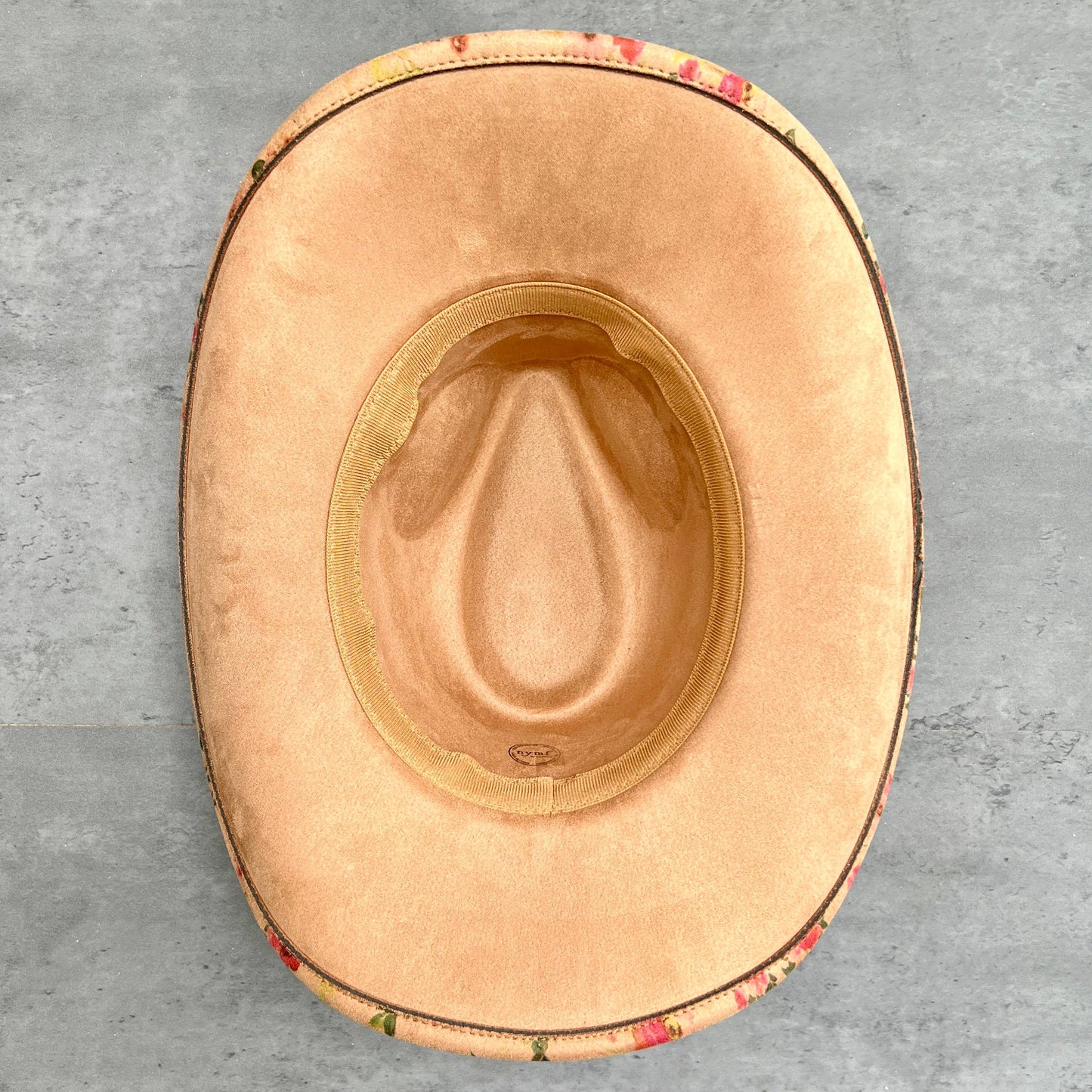 Red Roses Suede Cowboy Hat - Pinched Front