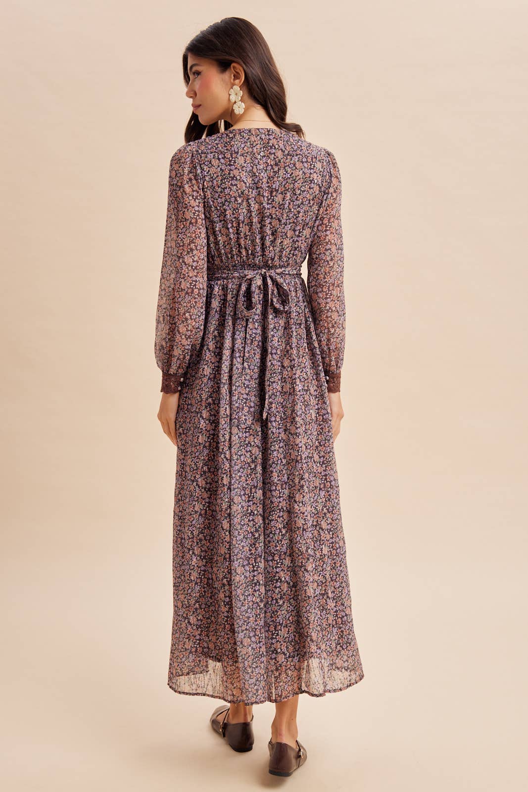 LACE TRIM FLORAL MAXI