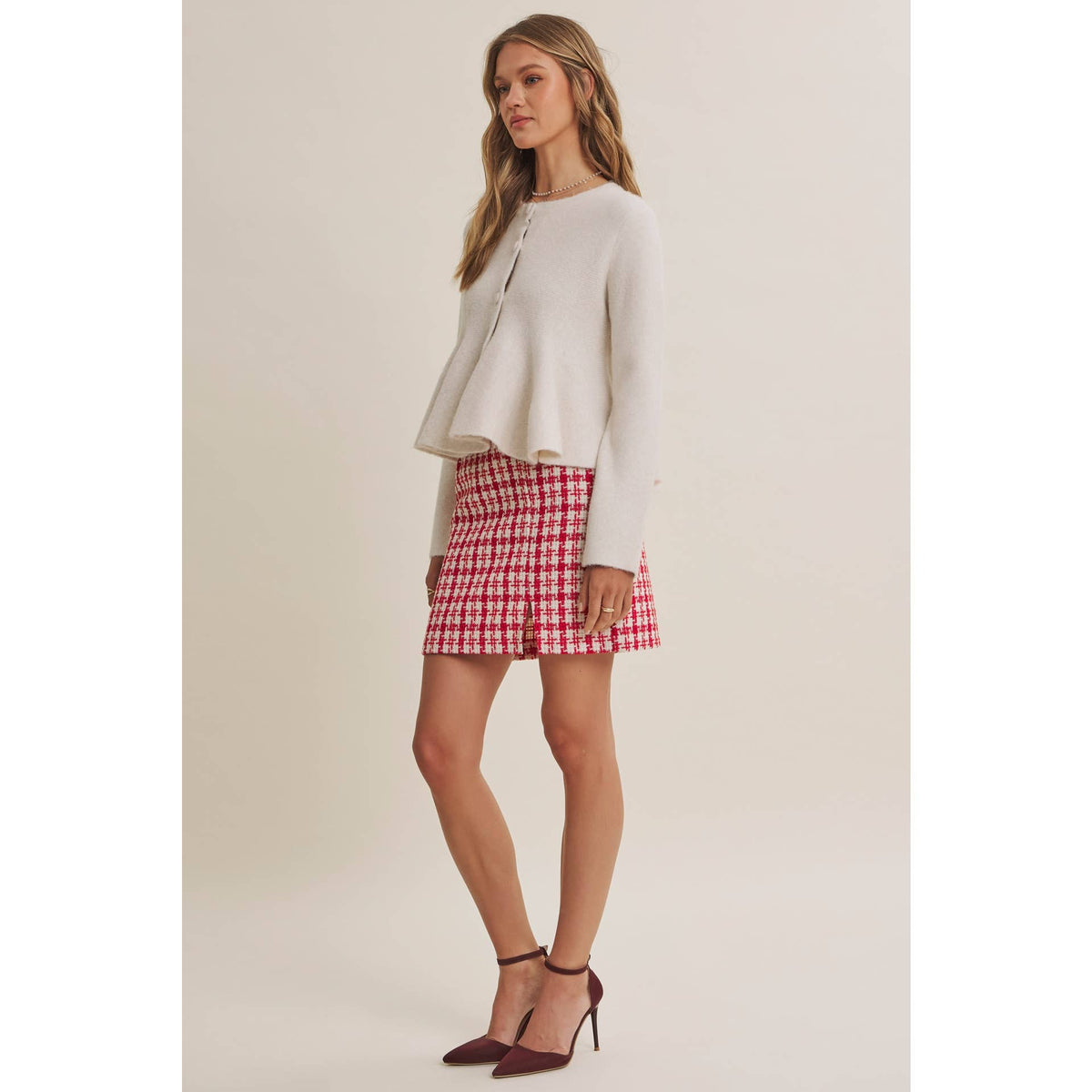 PEPLUM BUTTON SWEATER *MORE COLORS*