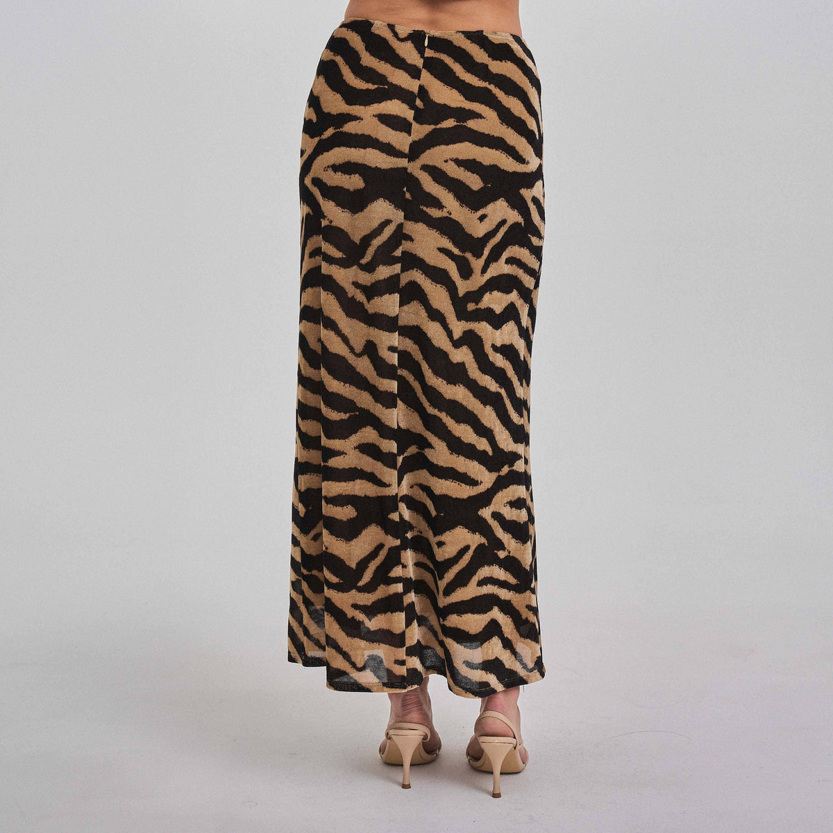Tiger print maxi skirt