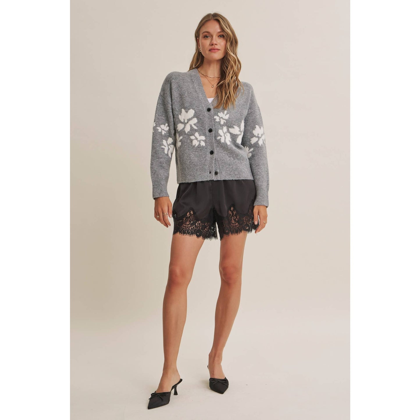 SATIN LACE ELASTIC WAIST SHORTS *More Colors*