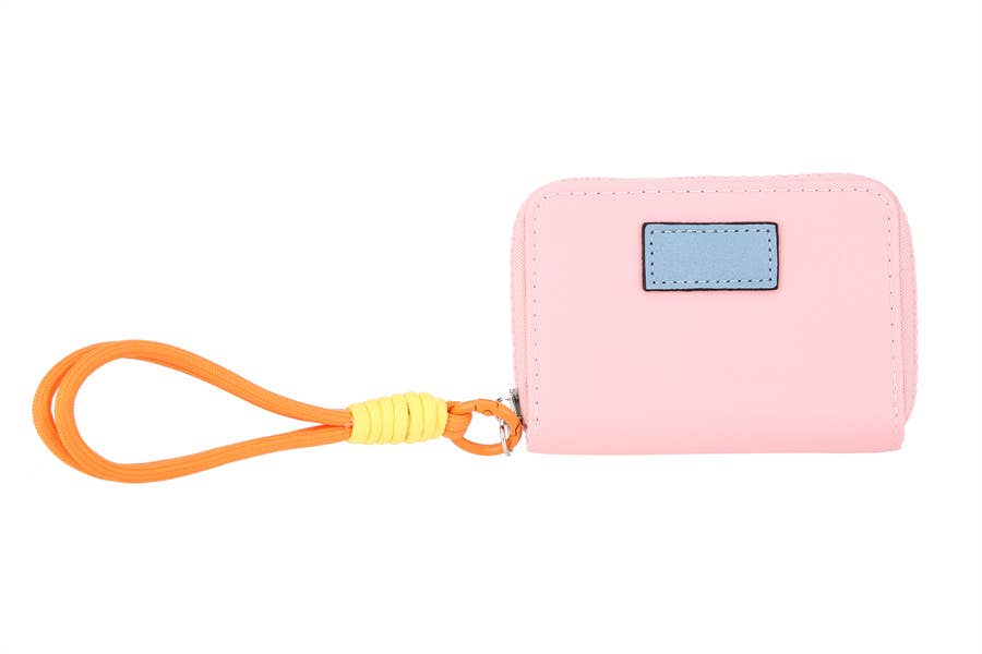 Ladies Faux Leather zippered wallet with Wristlet