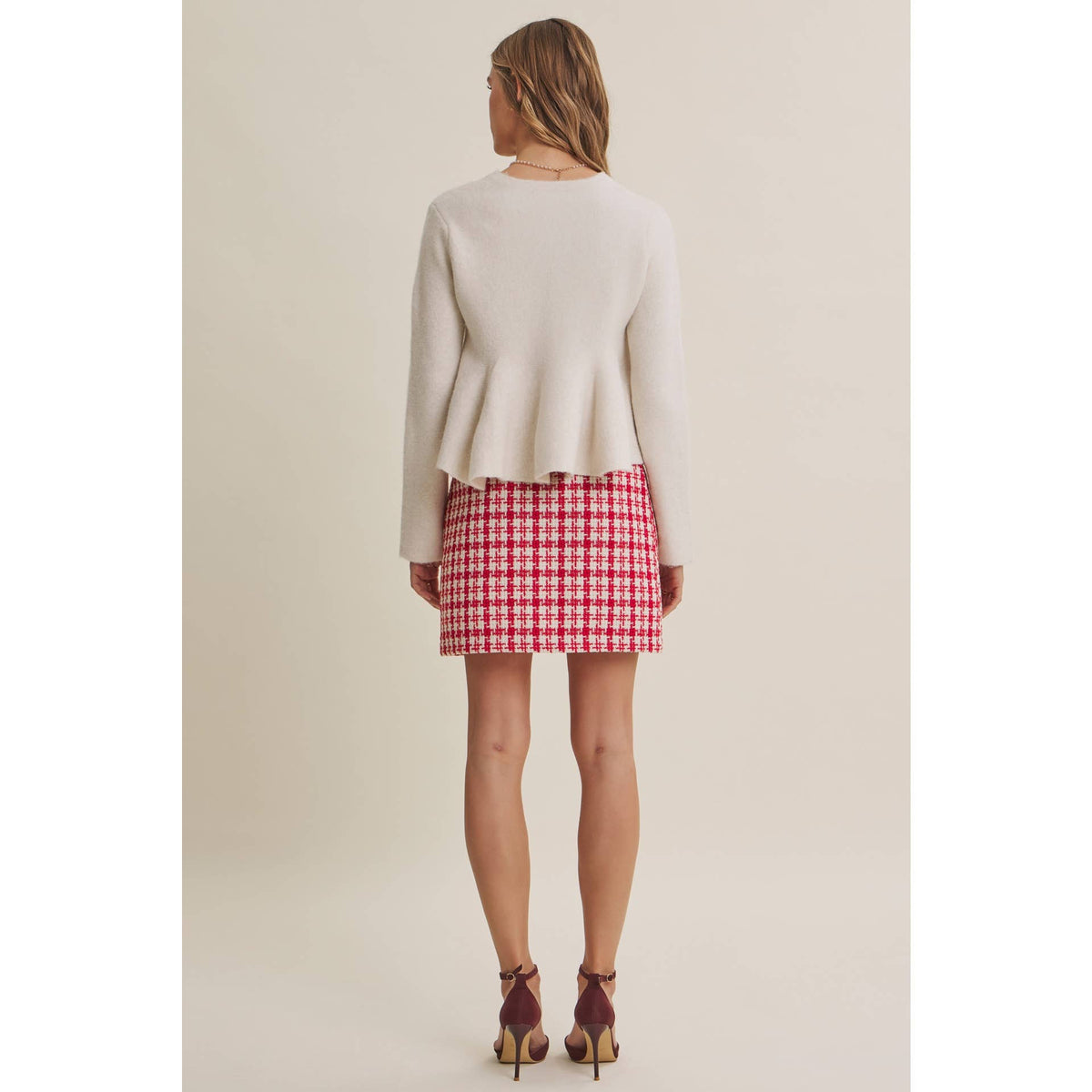 PEPLUM BUTTON SWEATER *MORE COLORS*