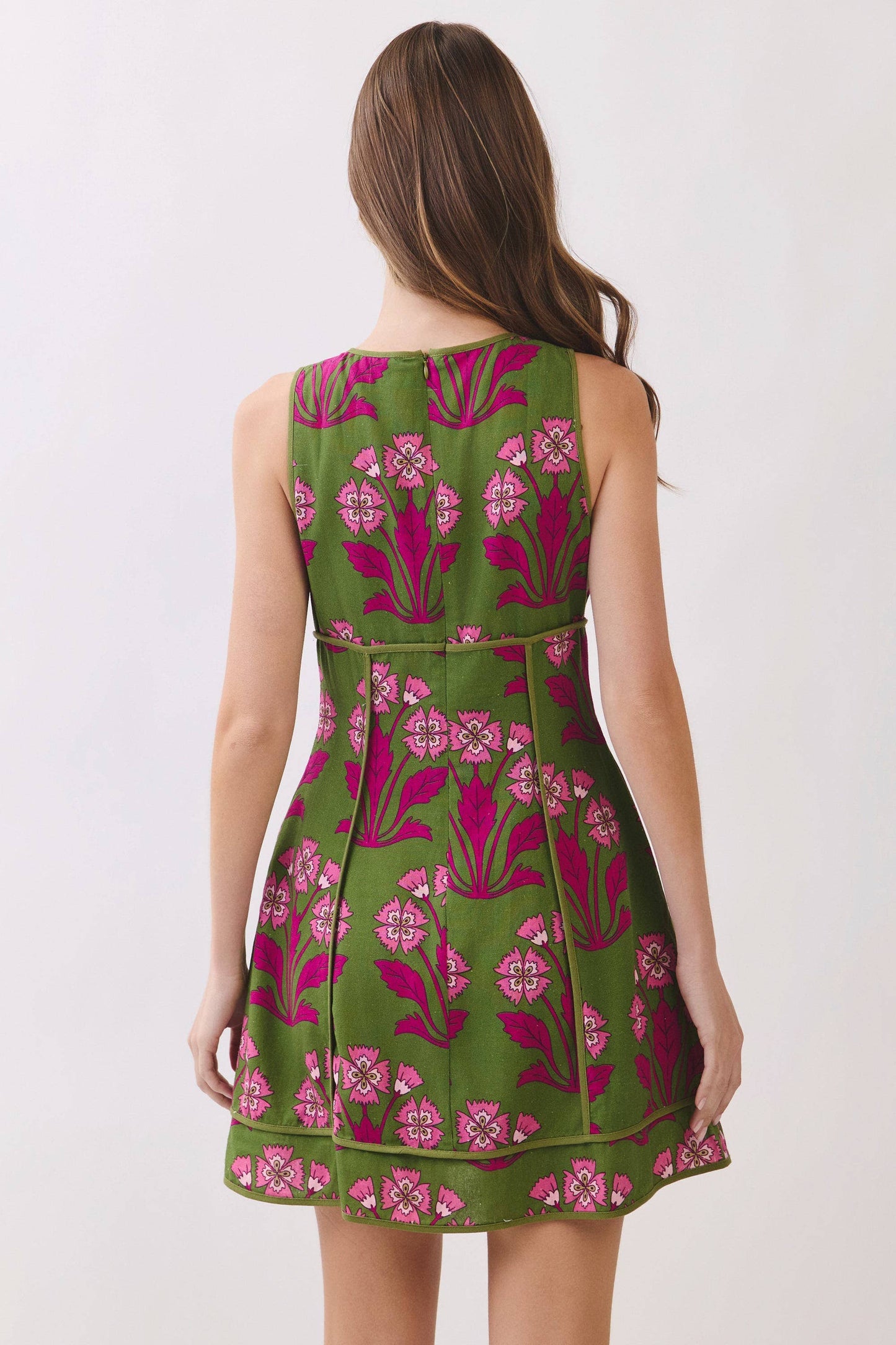 Floral Button Front Mini Dress