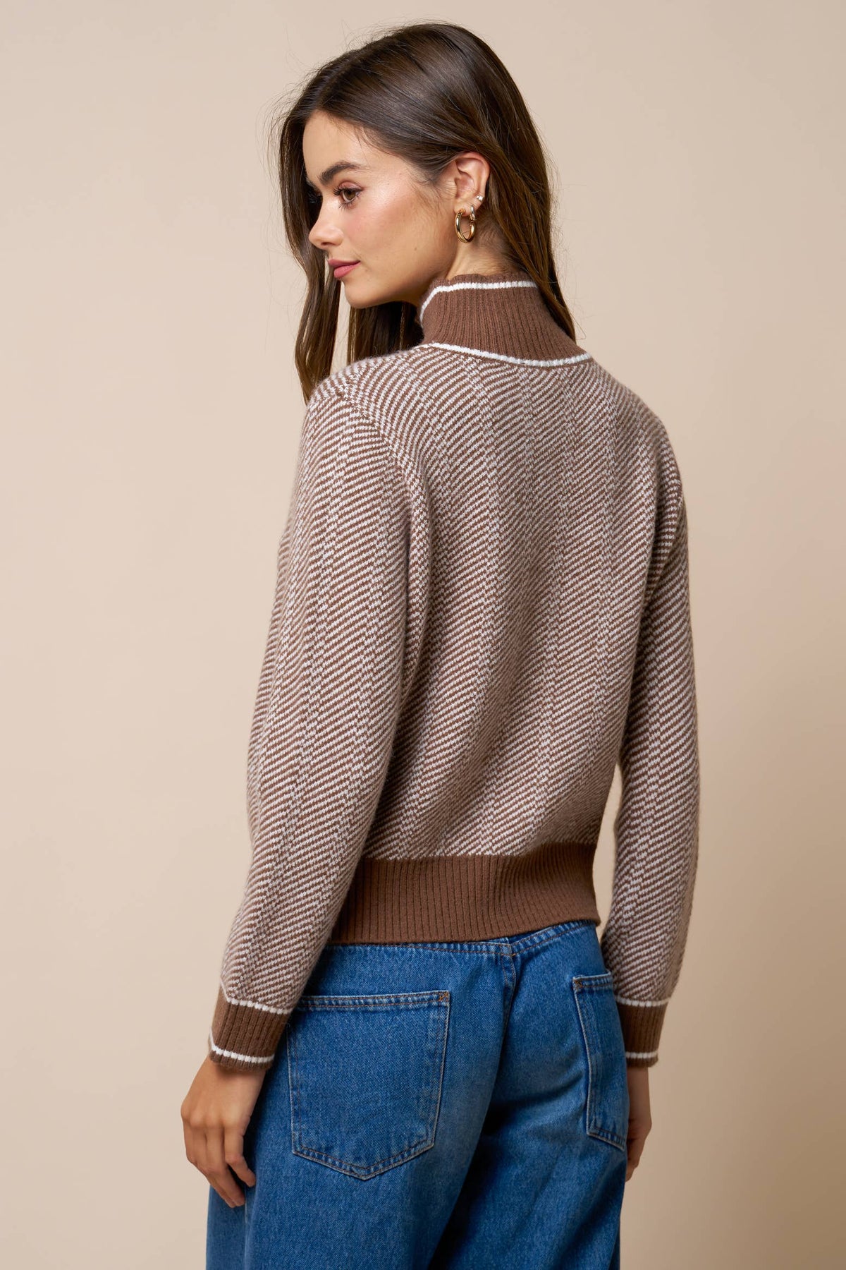 Contrast Trim Sweater