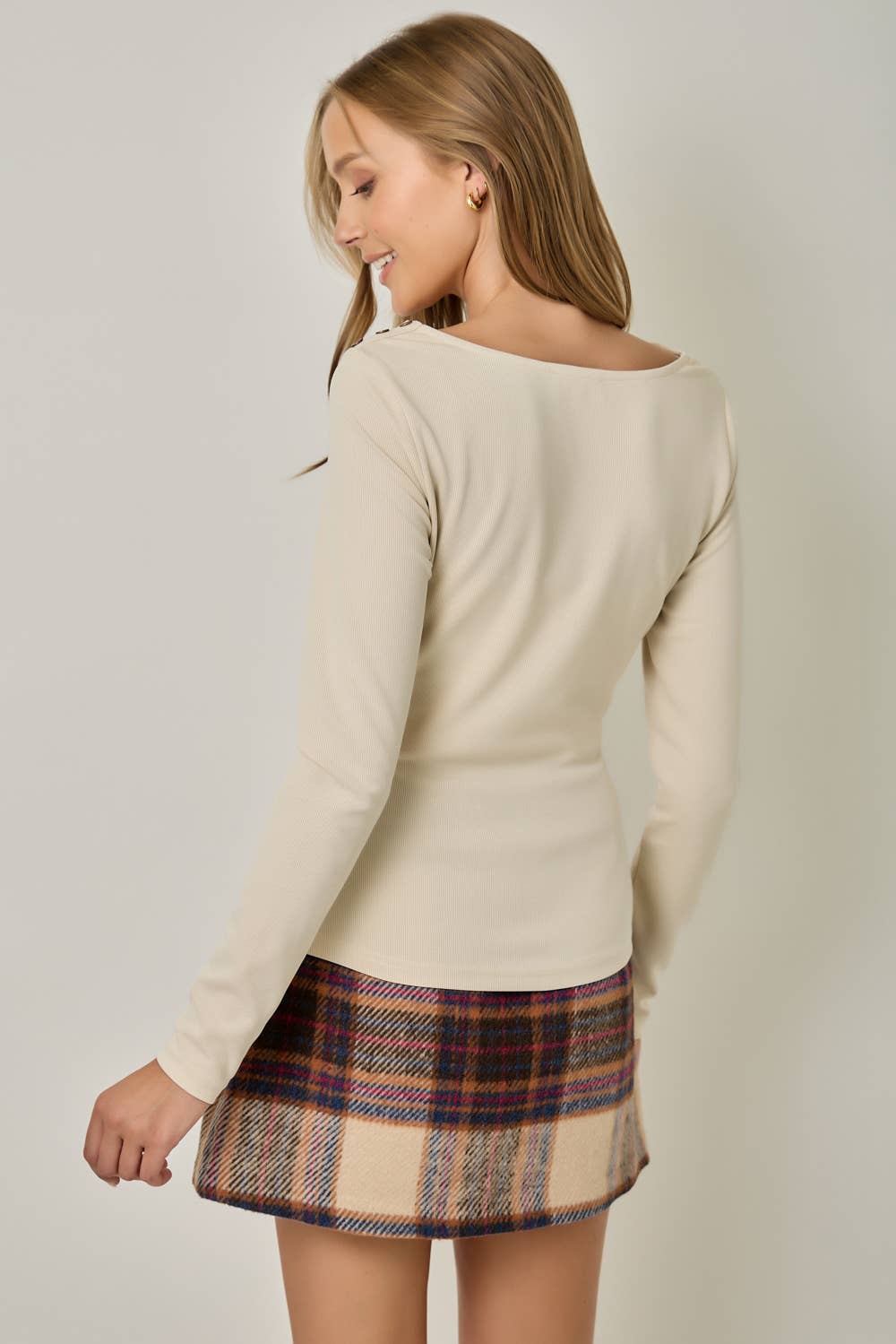 Draped Ribbed Top
