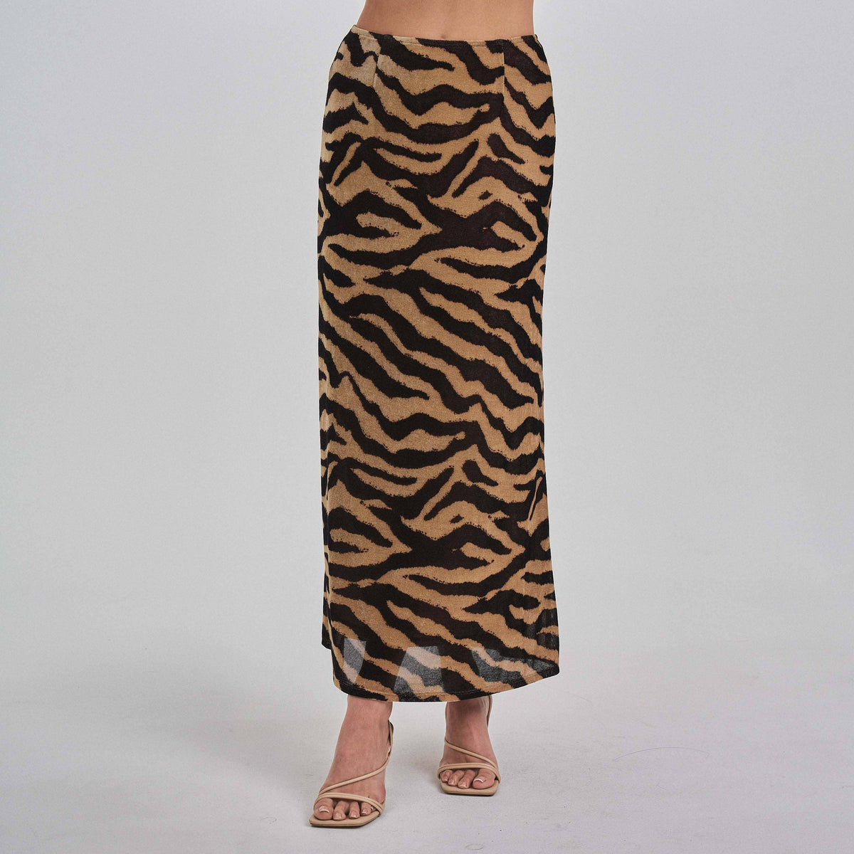 Tiger print maxi skirt