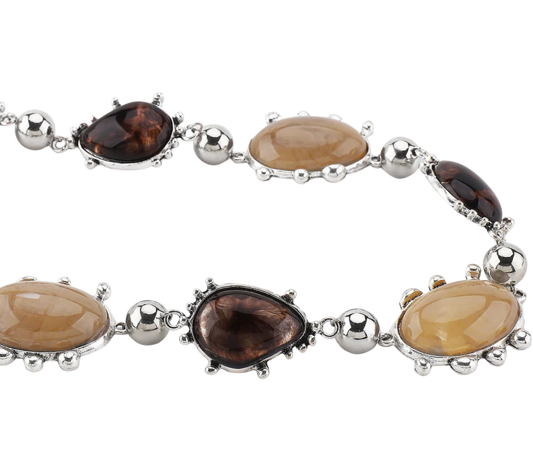 Boho Carmel Collar Cabochon Necklace