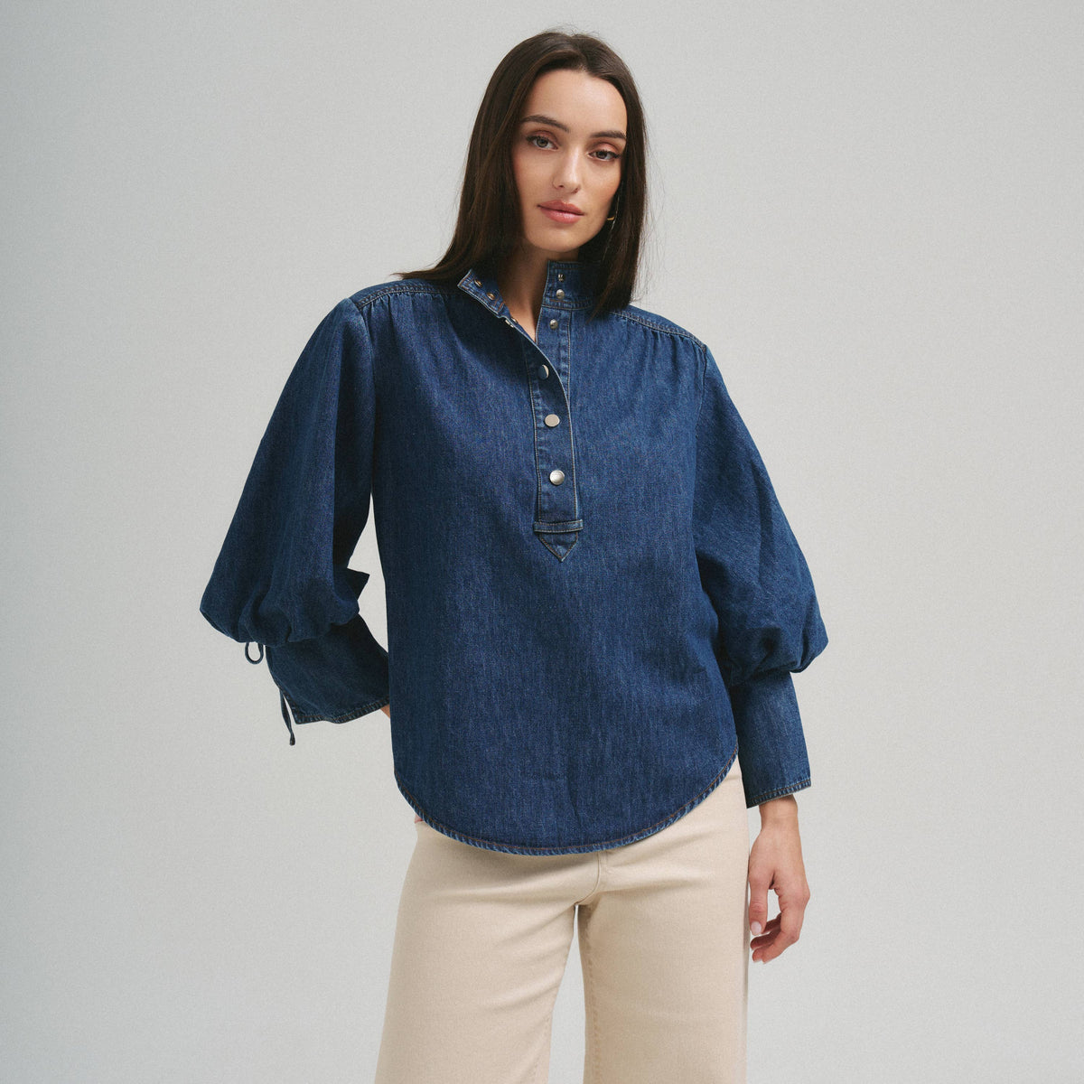Button Denim Top