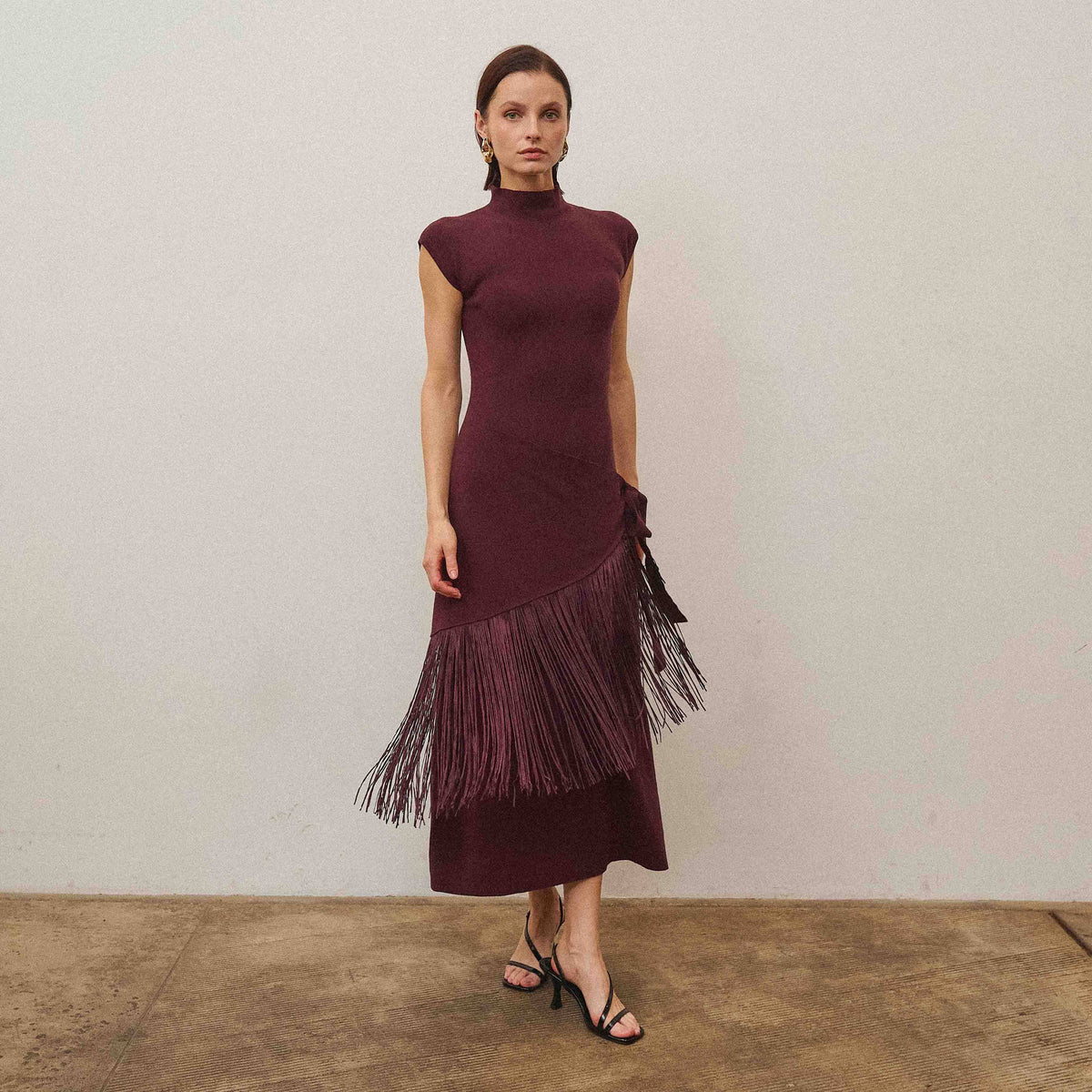 Fringe wrap dress