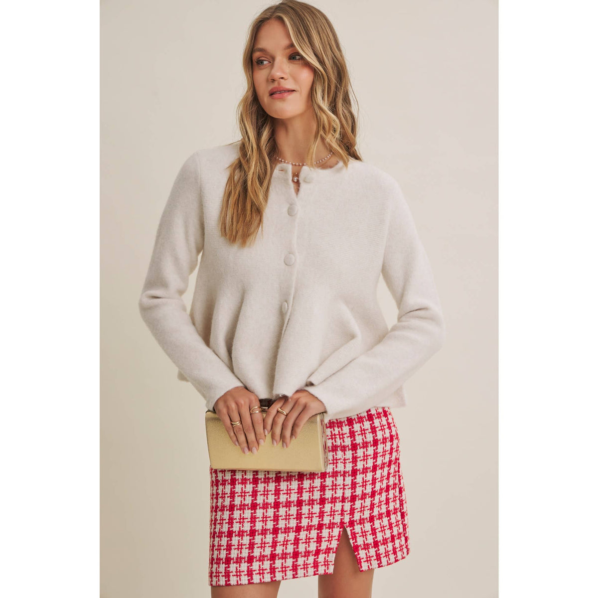 PEPLUM BUTTON SWEATER *MORE COLORS*