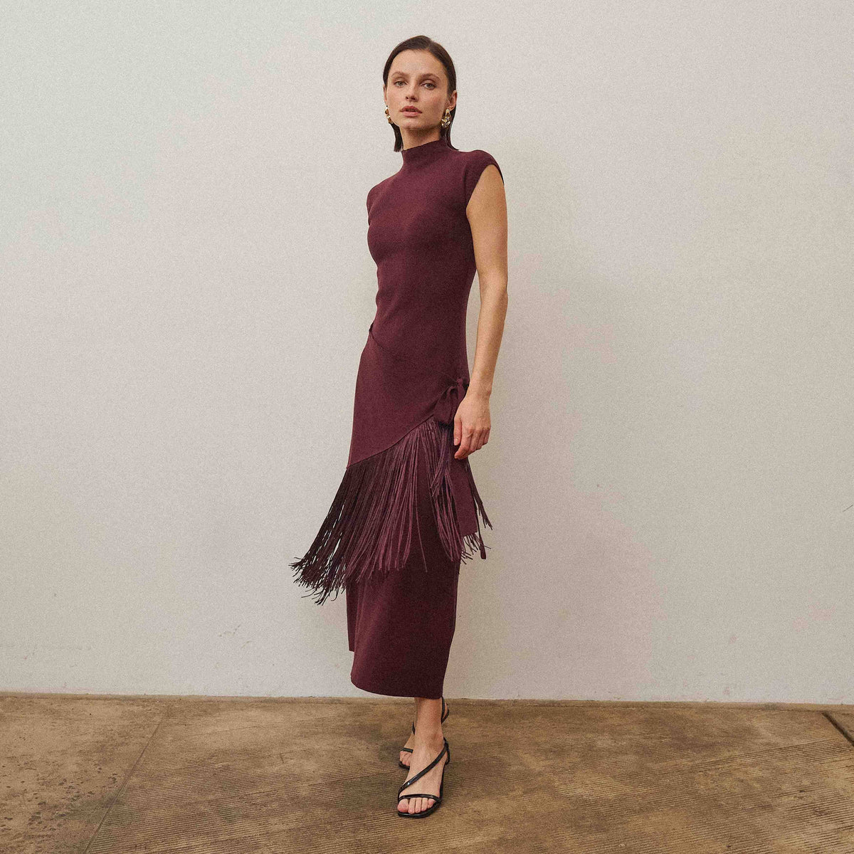 Fringe wrap dress