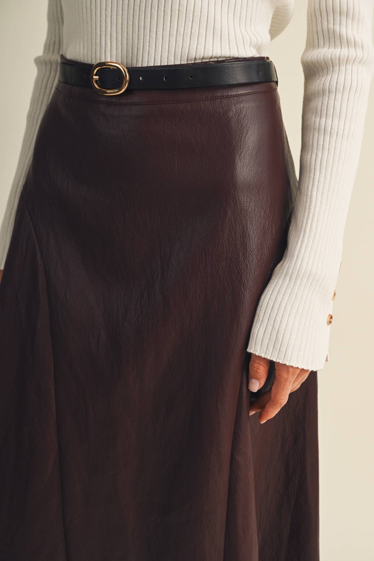 Maroon A-line Skirt