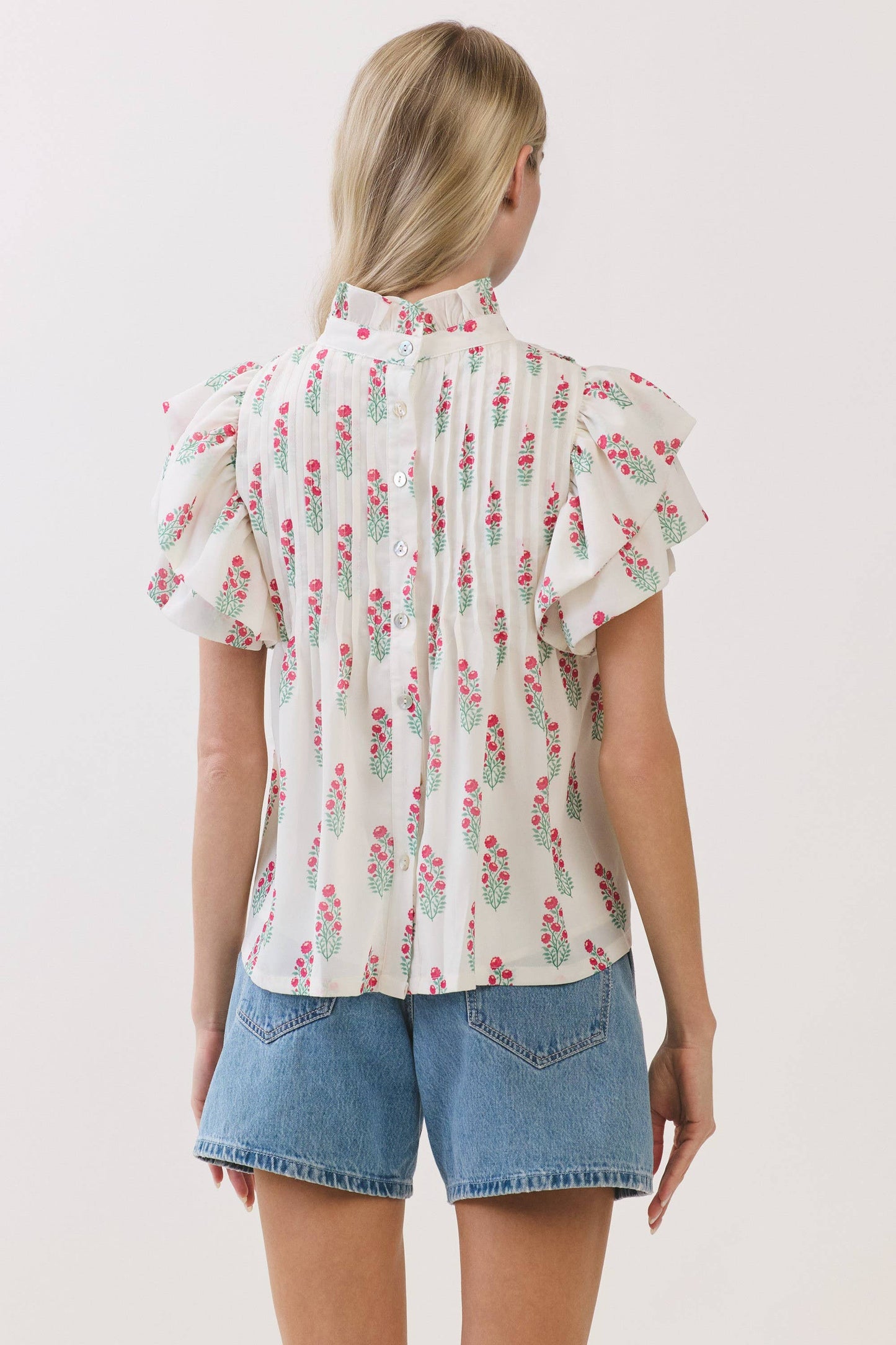 Floral Print High Neck Top