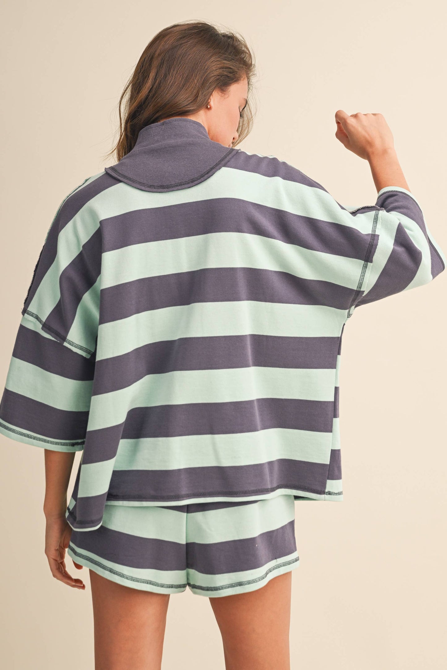STRIPED HALF ZIP SET *More Colors*