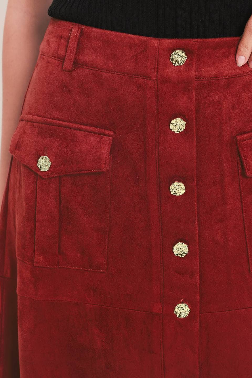 Faux suede skirt