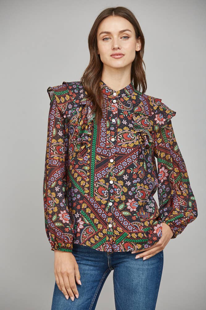 RUFFLE DETAIL BLOUSE