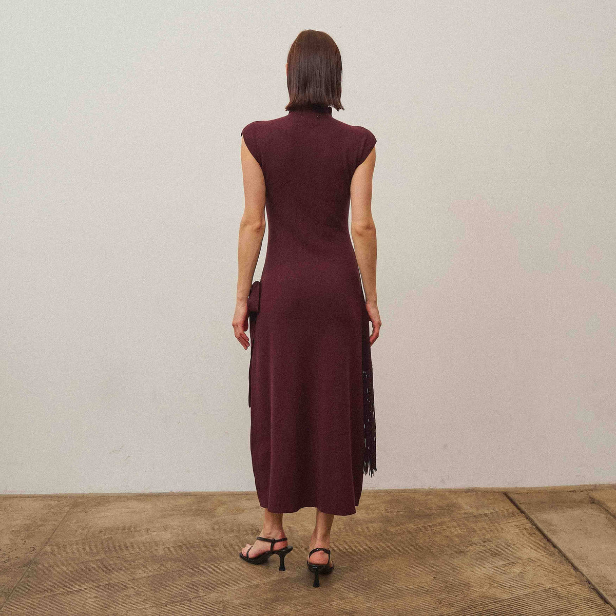 Fringe wrap dress