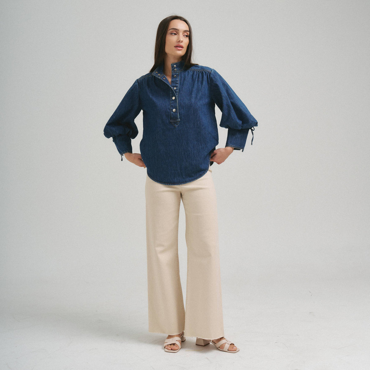 Button Denim Top