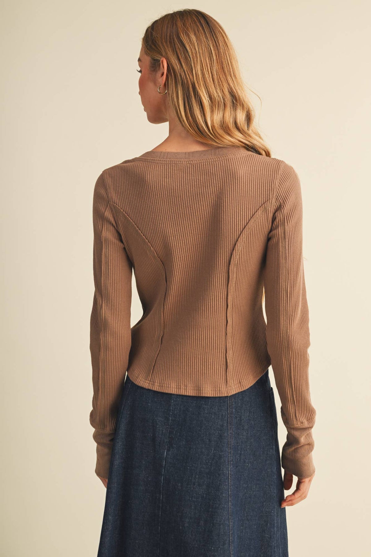 Corset-Seam Cuff Blouse