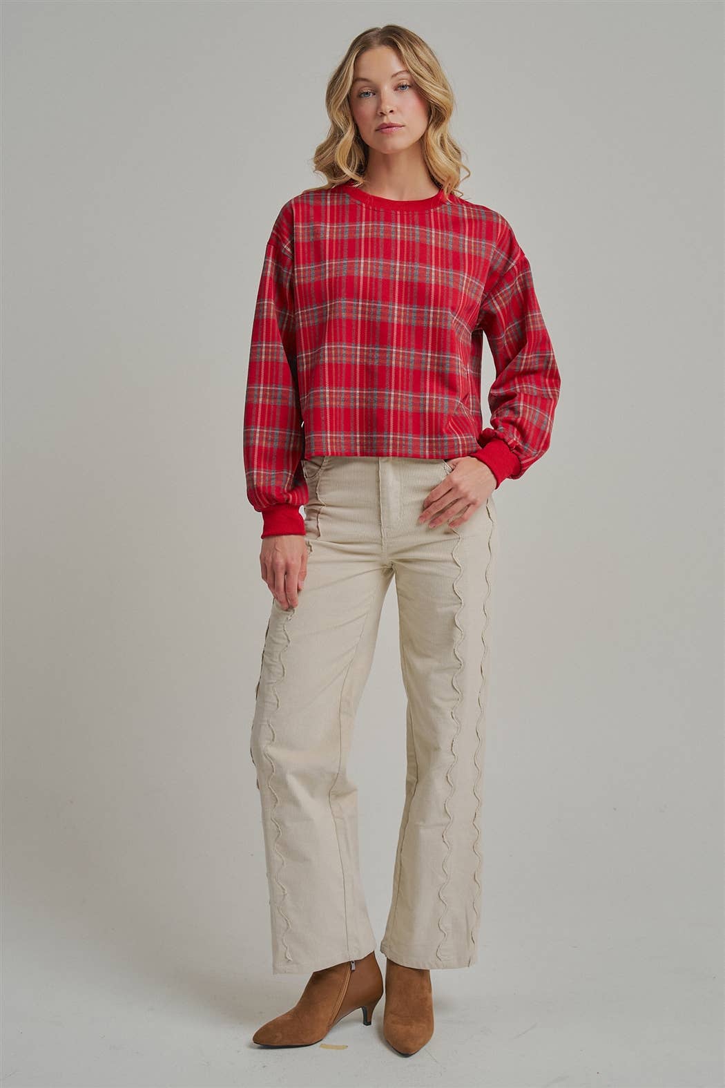 CORDUROY SCALLOPED PANTS