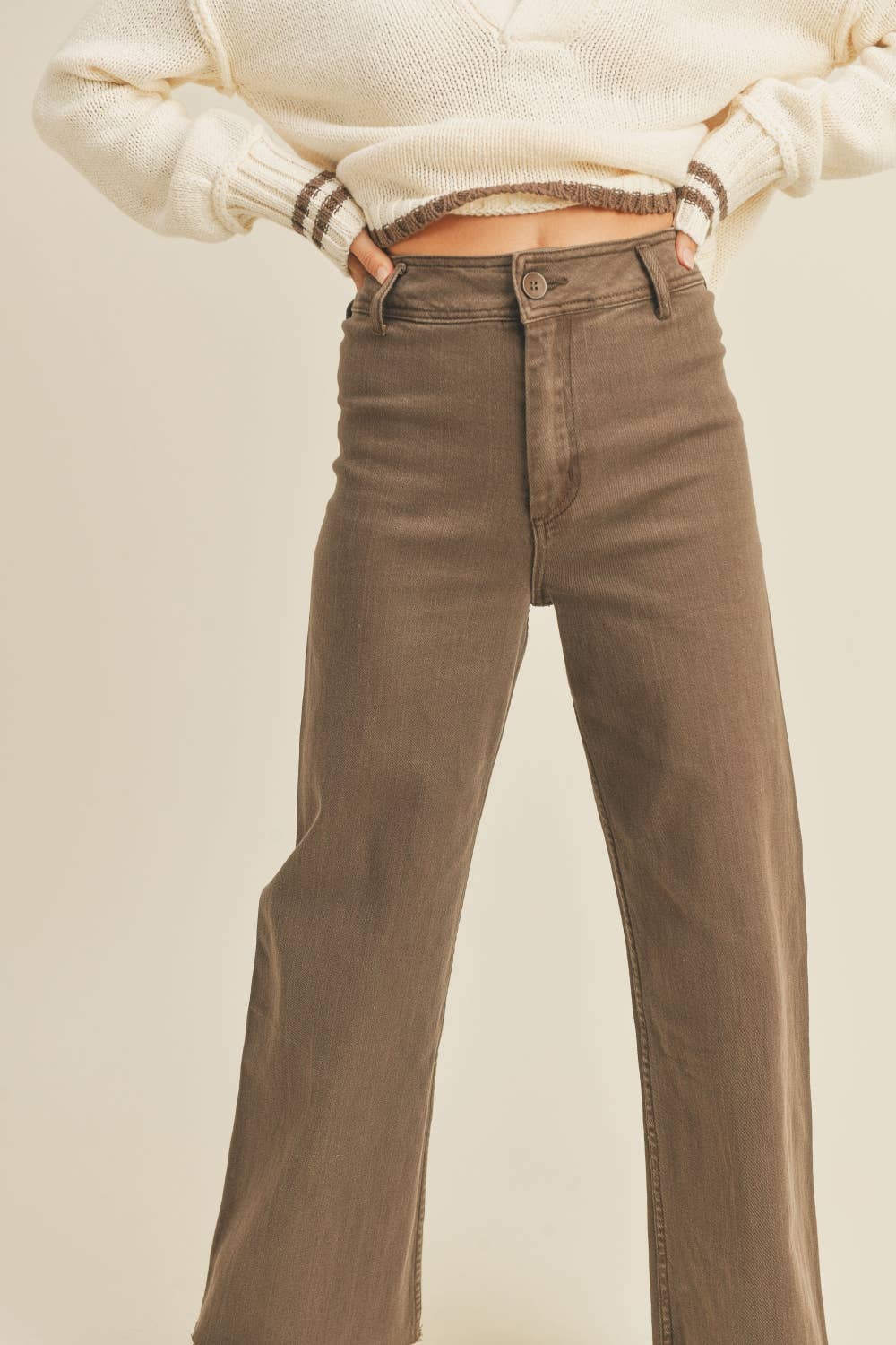 BROWN WIDE LEG PANTS