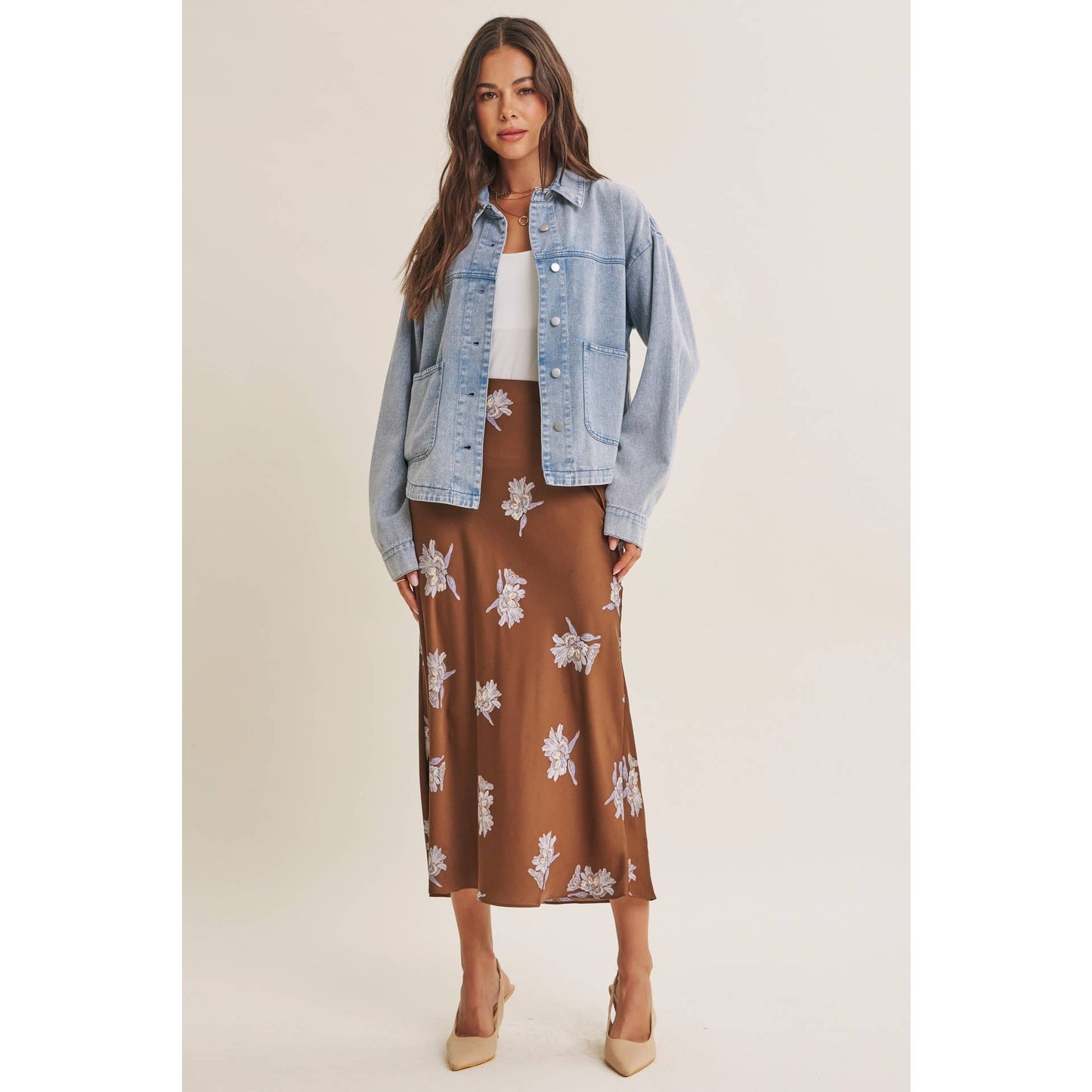 FALL FLORAL MIDI SKIRT