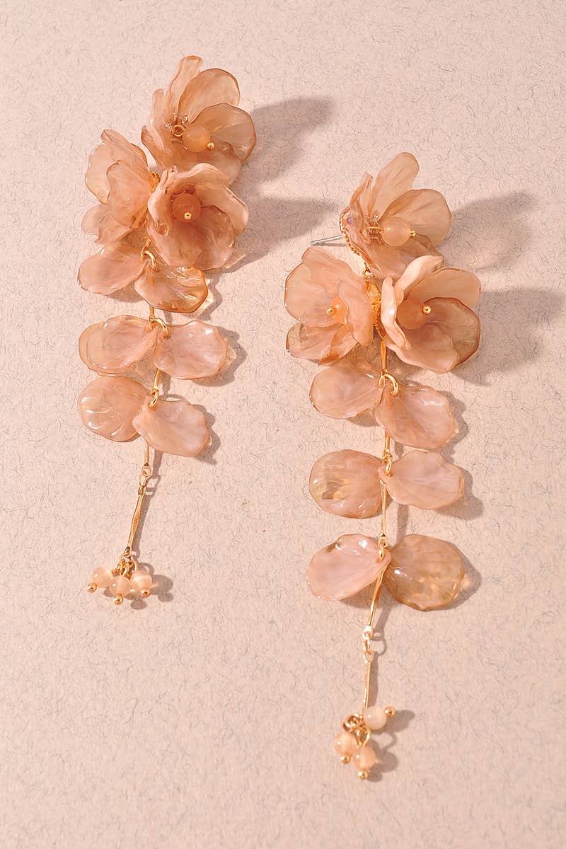 Floral Leaf Drop Dangle Earrings