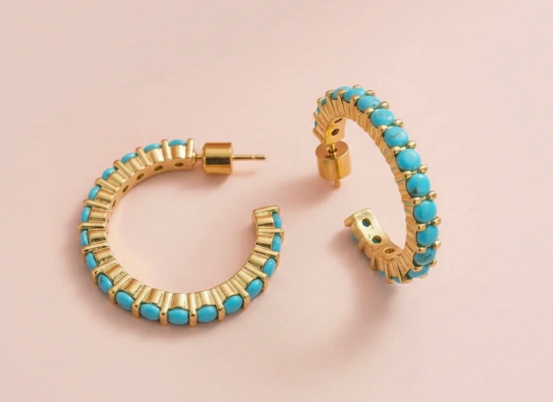Brinn Turquoise Hoops