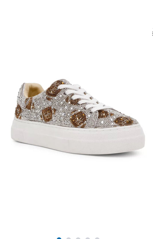 Betsey Johnson Sidny Silver Football Sneaker