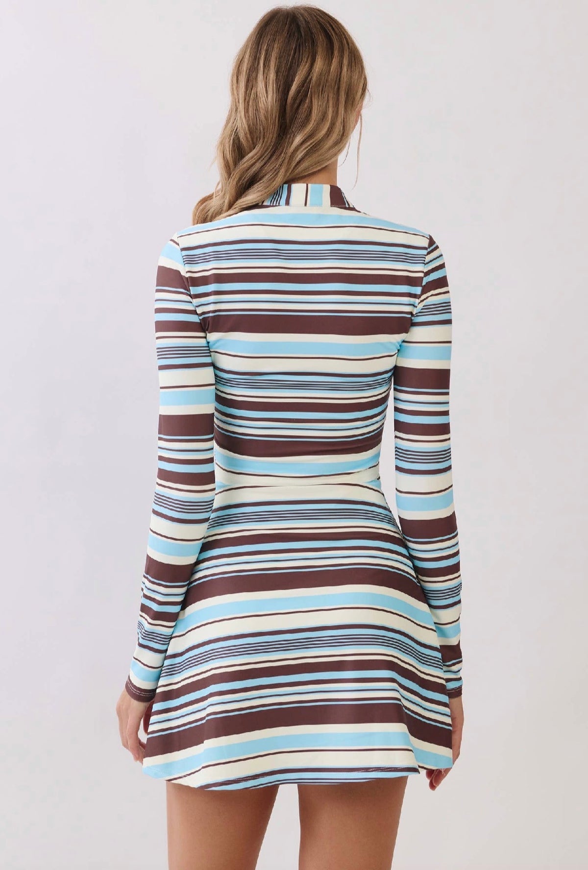Striped Athleisure Jacket & Dress Set