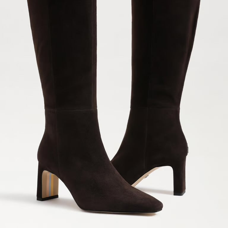 Sylvia Knee High Boot Chocolate Brown Suede
