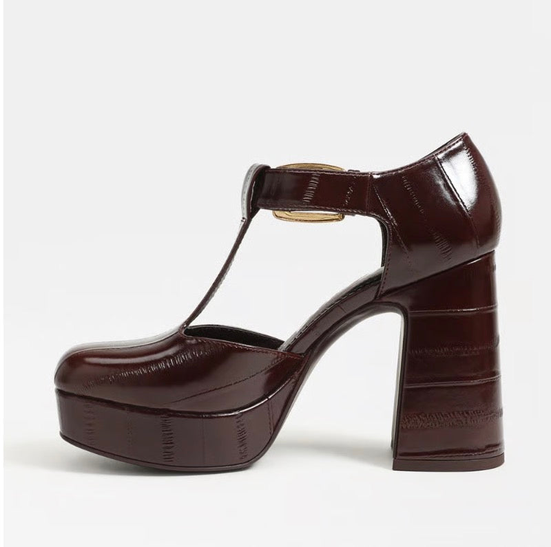 Rich Pecan Idalia Platform Heel