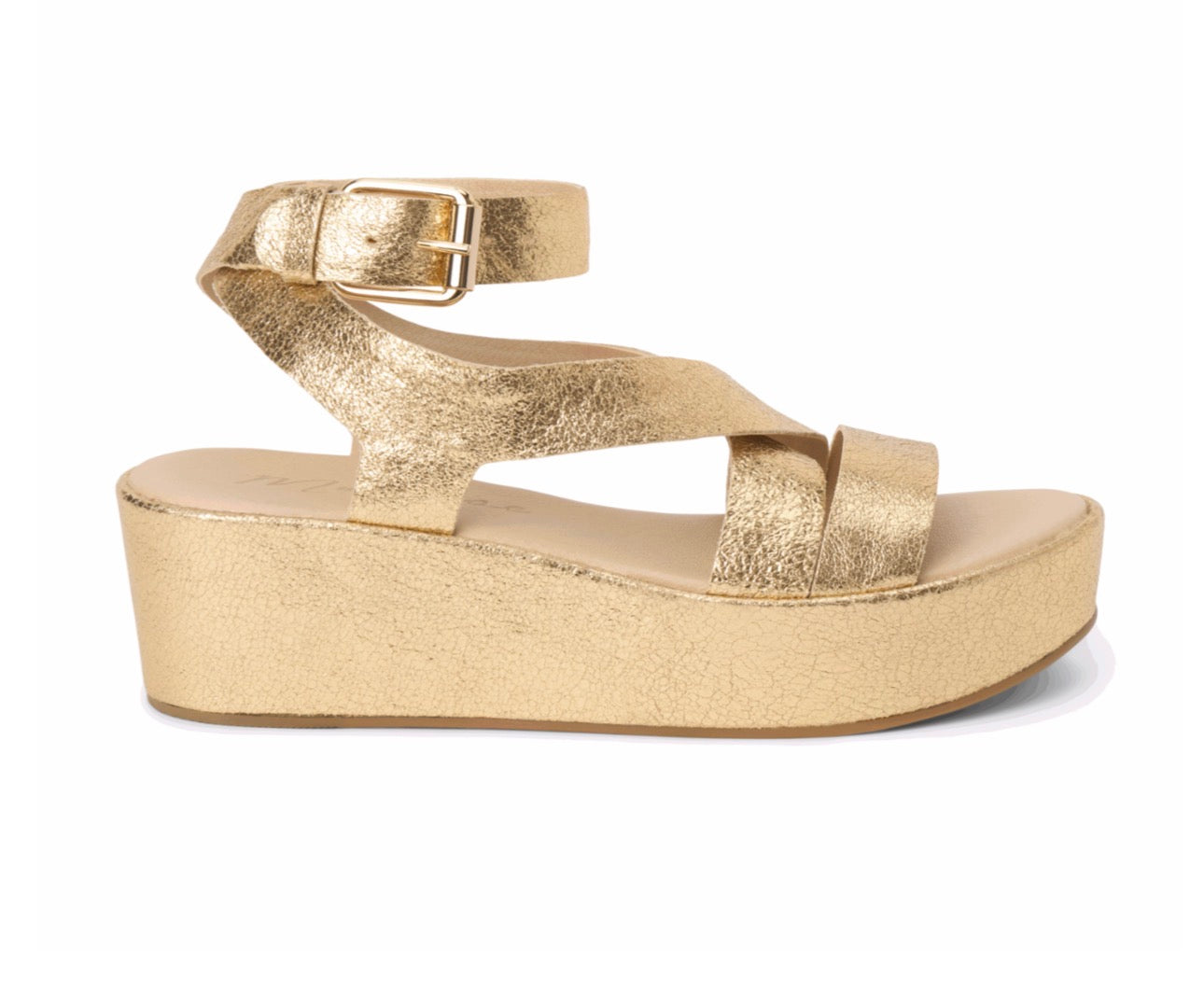 Pascal Gold Crinkle Leather