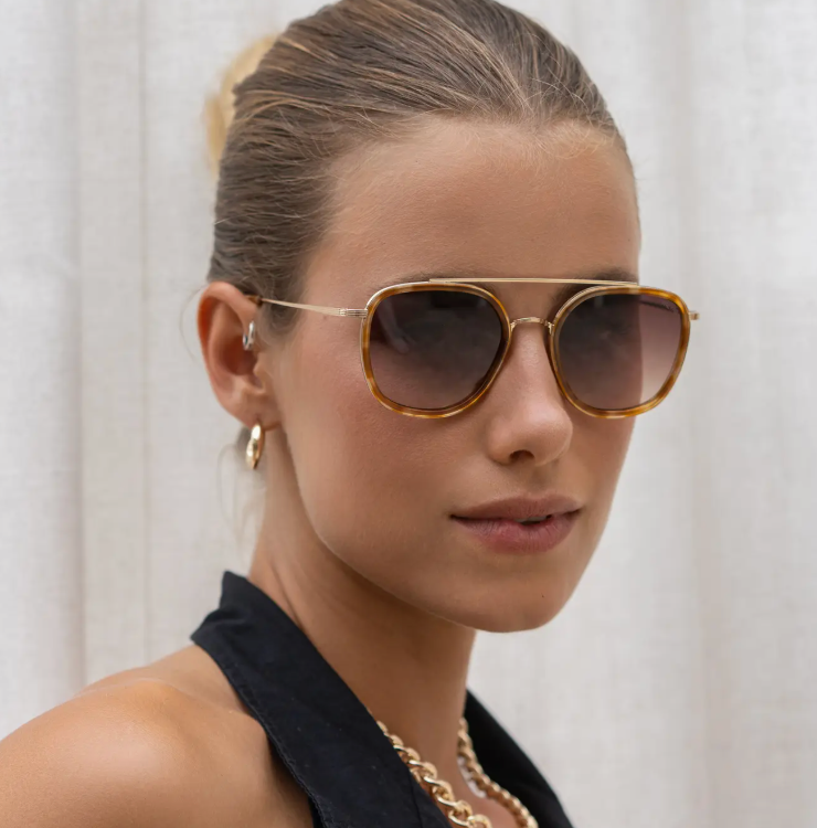 Weston Light Tortoise Round Sunglasses