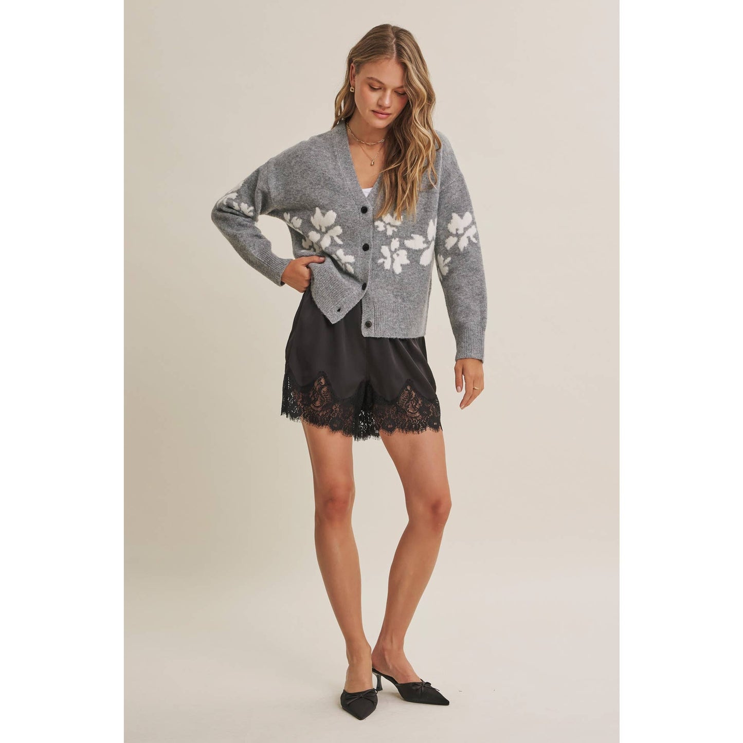 SATIN LACE ELASTIC WAIST SHORTS *More Colors*